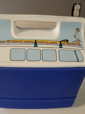 Igloo Volkswagen Bus Van 6 Can 4Qt Cooler Lunch Box Blue VW Bus Surf Hippie Van